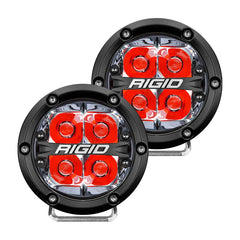 360-SERIES 4" LED LIGHT SPOT BEAM PATTERN (RED BACKLIGHT) / PAIR
