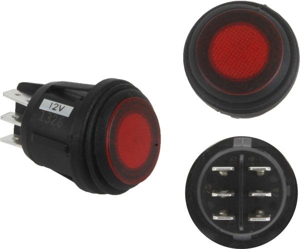3 POSITION ROCKER SWITCH RED